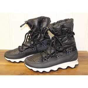 Sorel Women Kinetic Lace Up Waterproof Faux Fur Insulated Black‎ Boots size 10.5